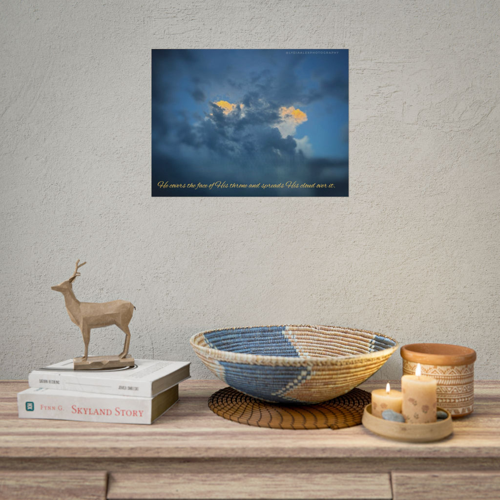 Rolled Poster — Lydia Alex Photography Sunlit Cloud with Scripture Text