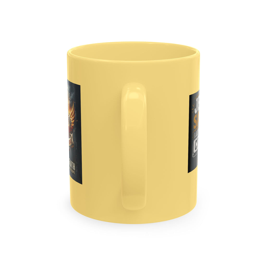 Jesus Saves Logo Ceramic Mug — Branded Coffee Cup