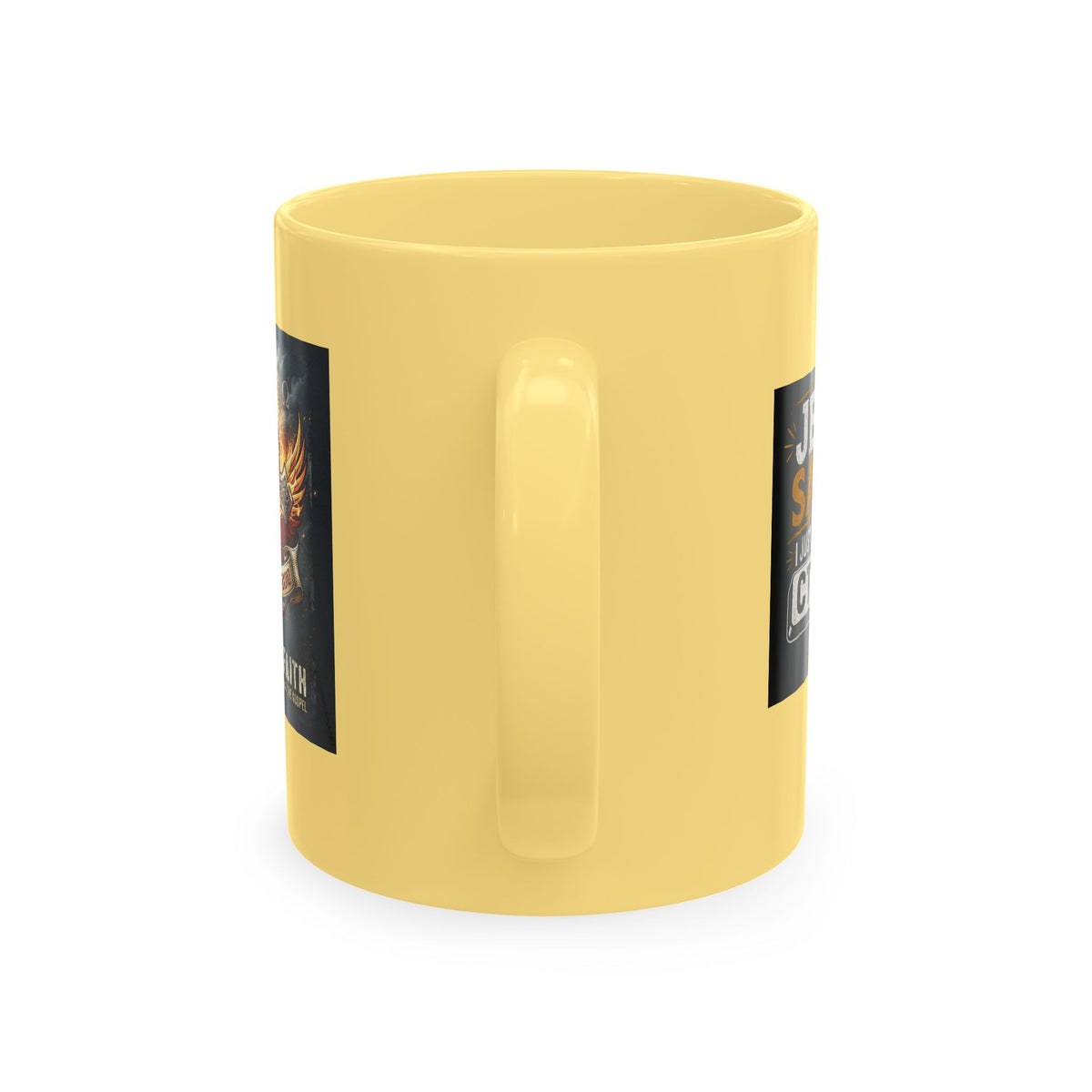 Jesus Saves Logo Ceramic Mug — Branded Coffee Cup