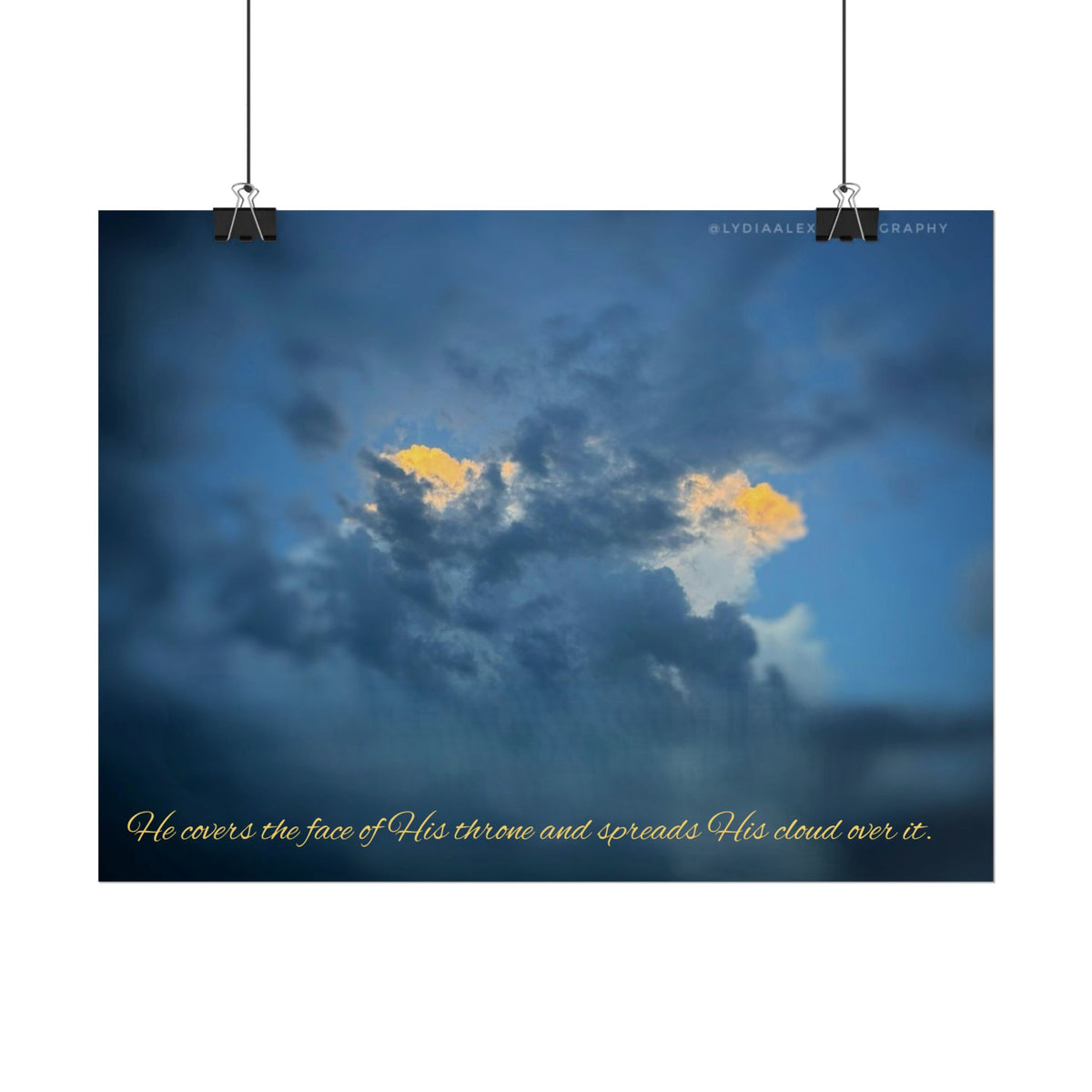 Rolled Poster — Lydia Alex Photography Sunlit Cloud with Scripture Text