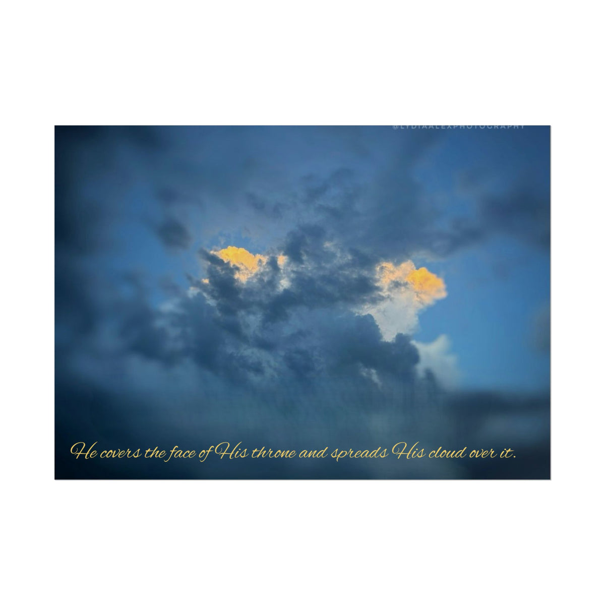 Rolled Poster — Lydia Alex Photography Sunlit Cloud with Scripture Text