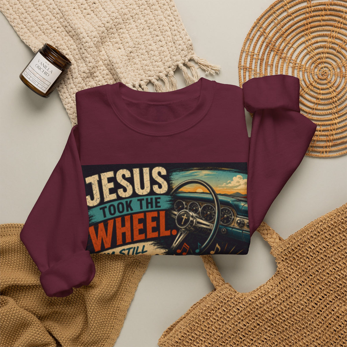 Jesus Take the Wheel Unisex Heavy Blend™ Crewneck Sweatshirt