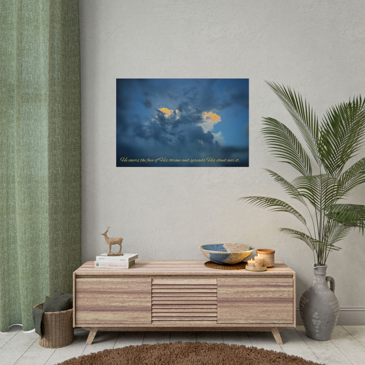 Rolled Poster — Lydia Alex Photography Sunlit Cloud with Scripture Text