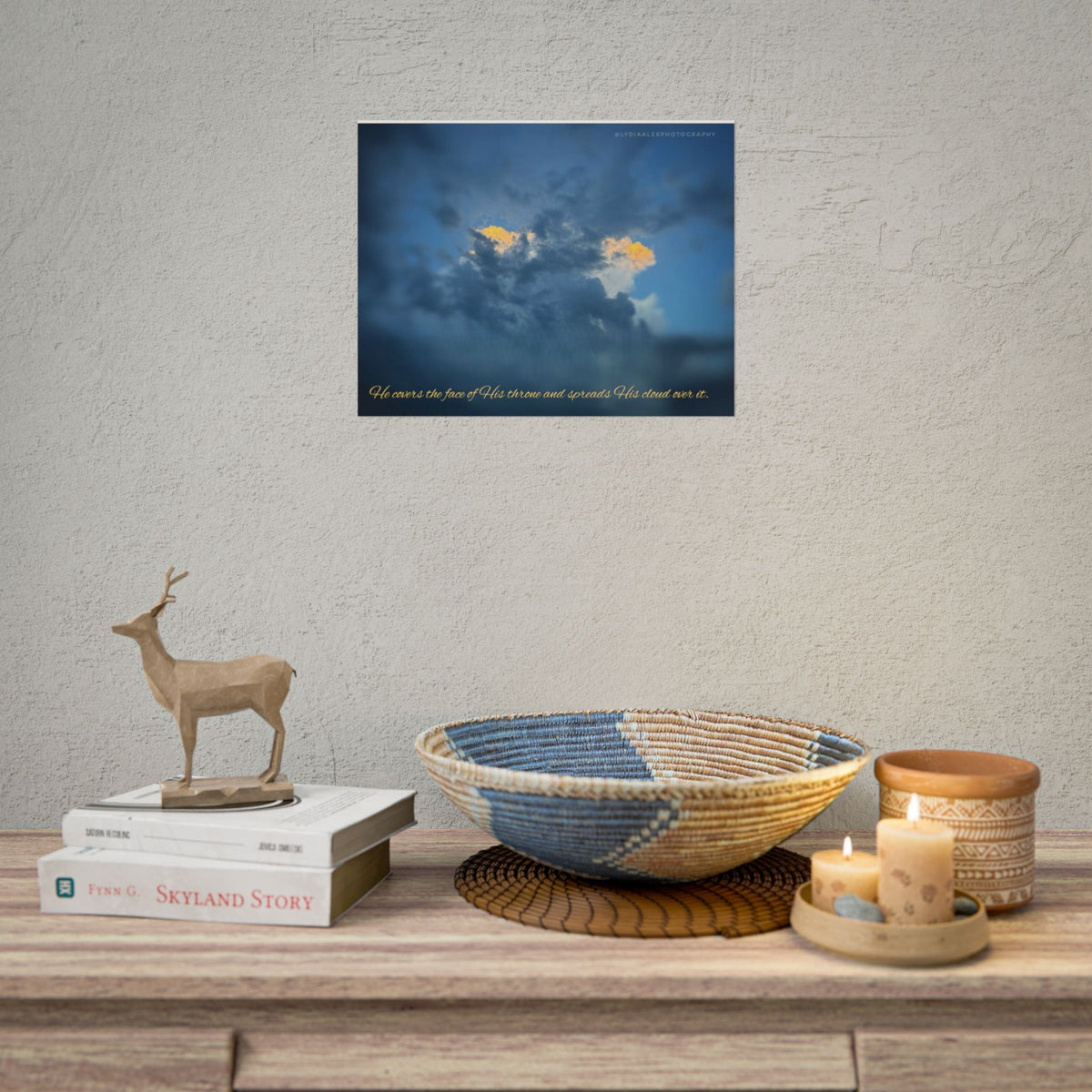 Rolled Poster — Lydia Alex Photography Sunlit Cloud with Scripture Text