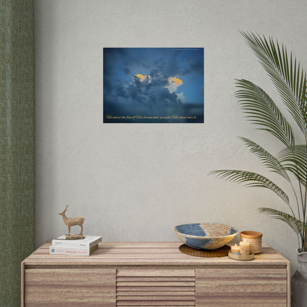 Rolled Poster — Lydia Alex Photography Sunlit Cloud with Scripture Text