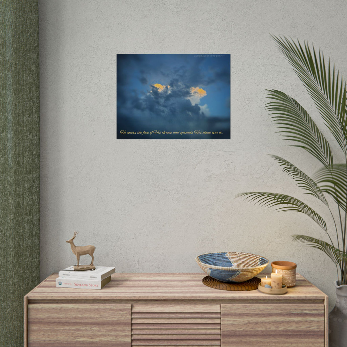 Rolled Poster — Lydia Alex Photography Sunlit Cloud with Scripture Text