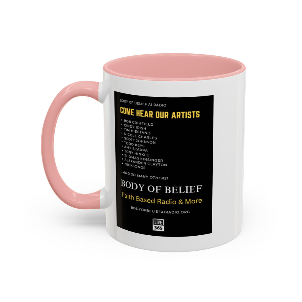 Accent Coffee Mug — "Body of Belief Radio" Gospel Music Ceramic Mug (11/15oz)
