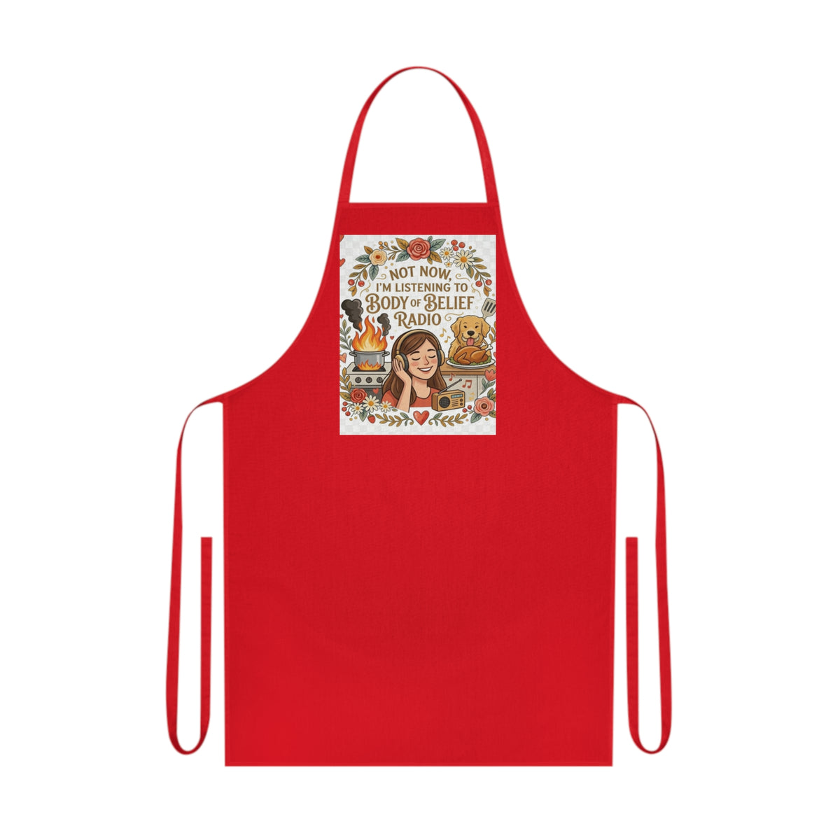Listening to Body of Belief Radio Cotton Apron
