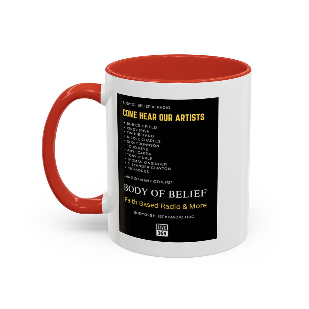 Accent Coffee Mug — "Body of Belief Radio" Gospel Music Ceramic Mug (11/15oz)