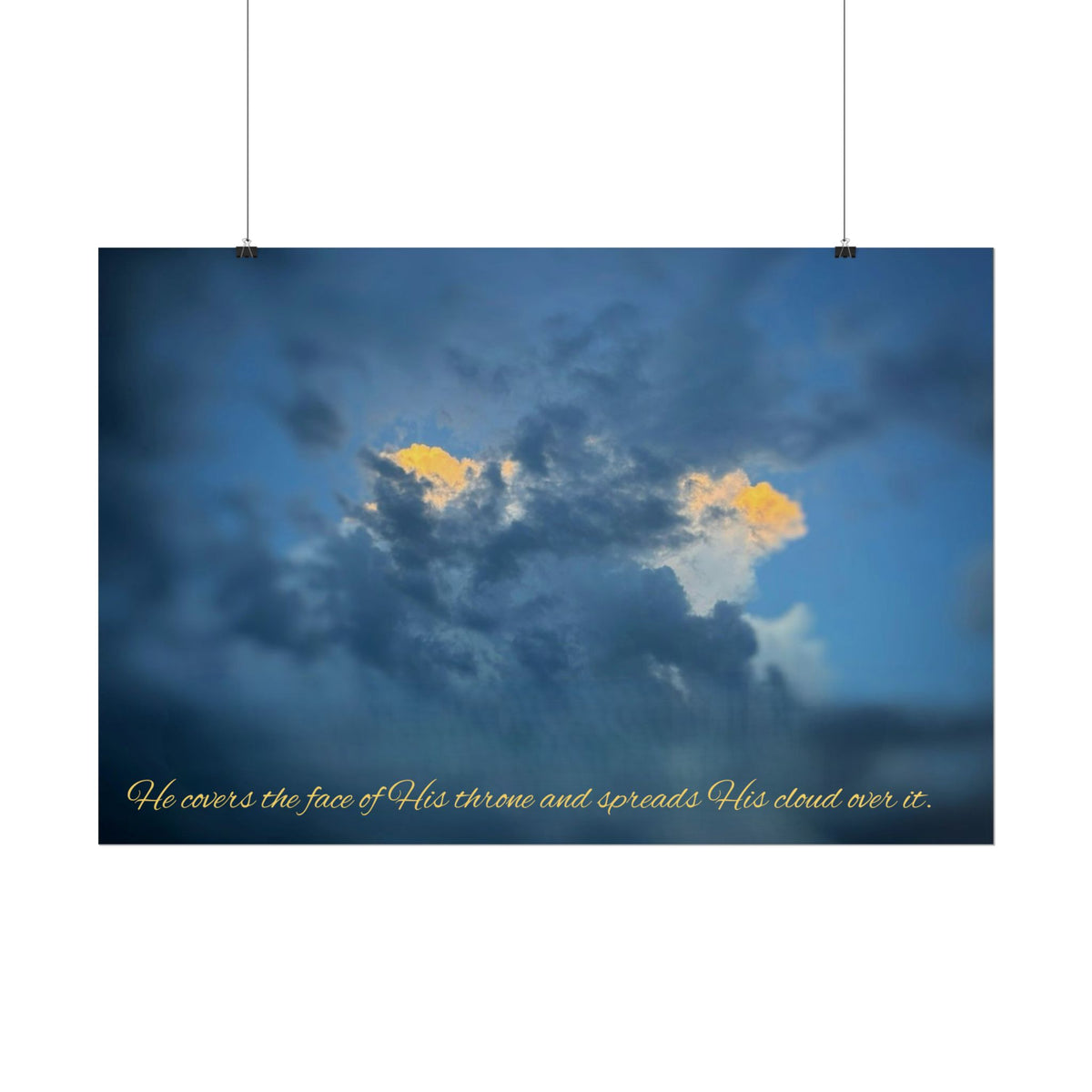 Rolled Poster — Lydia Alex Photography Sunlit Cloud with Scripture Text