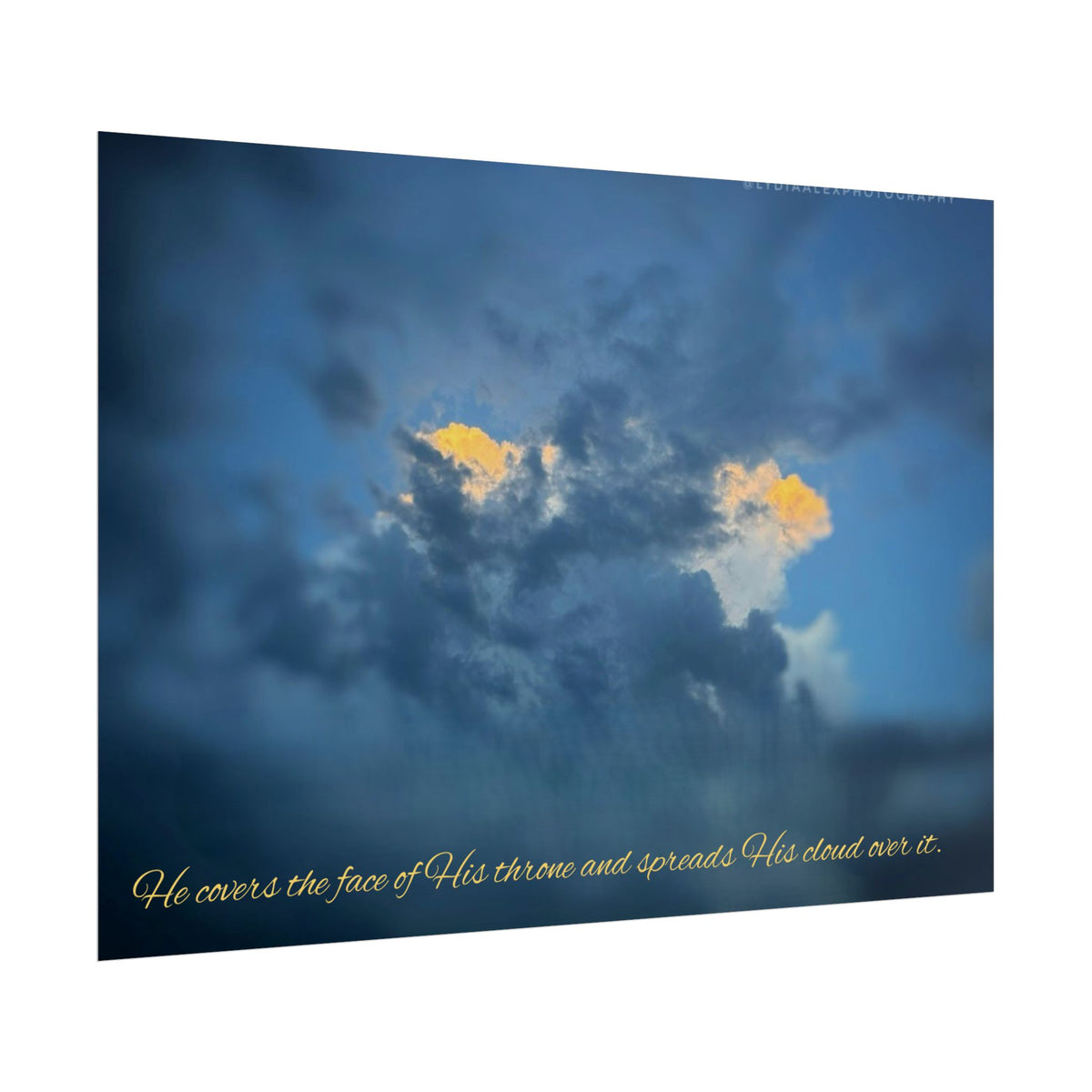 Rolled Poster — Lydia Alex Photography Sunlit Cloud with Scripture Text