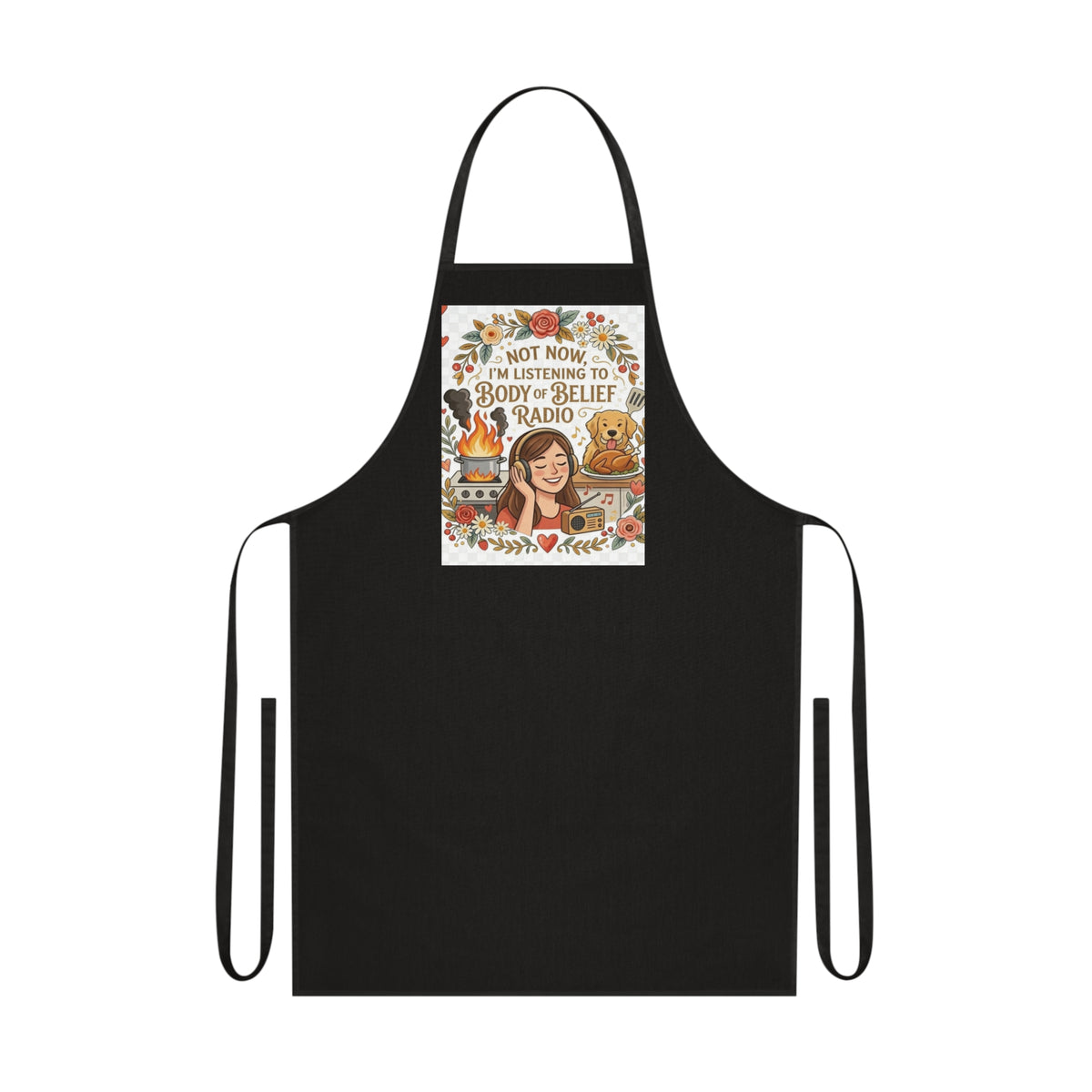 Listening to Body of Belief Radio Cotton Apron