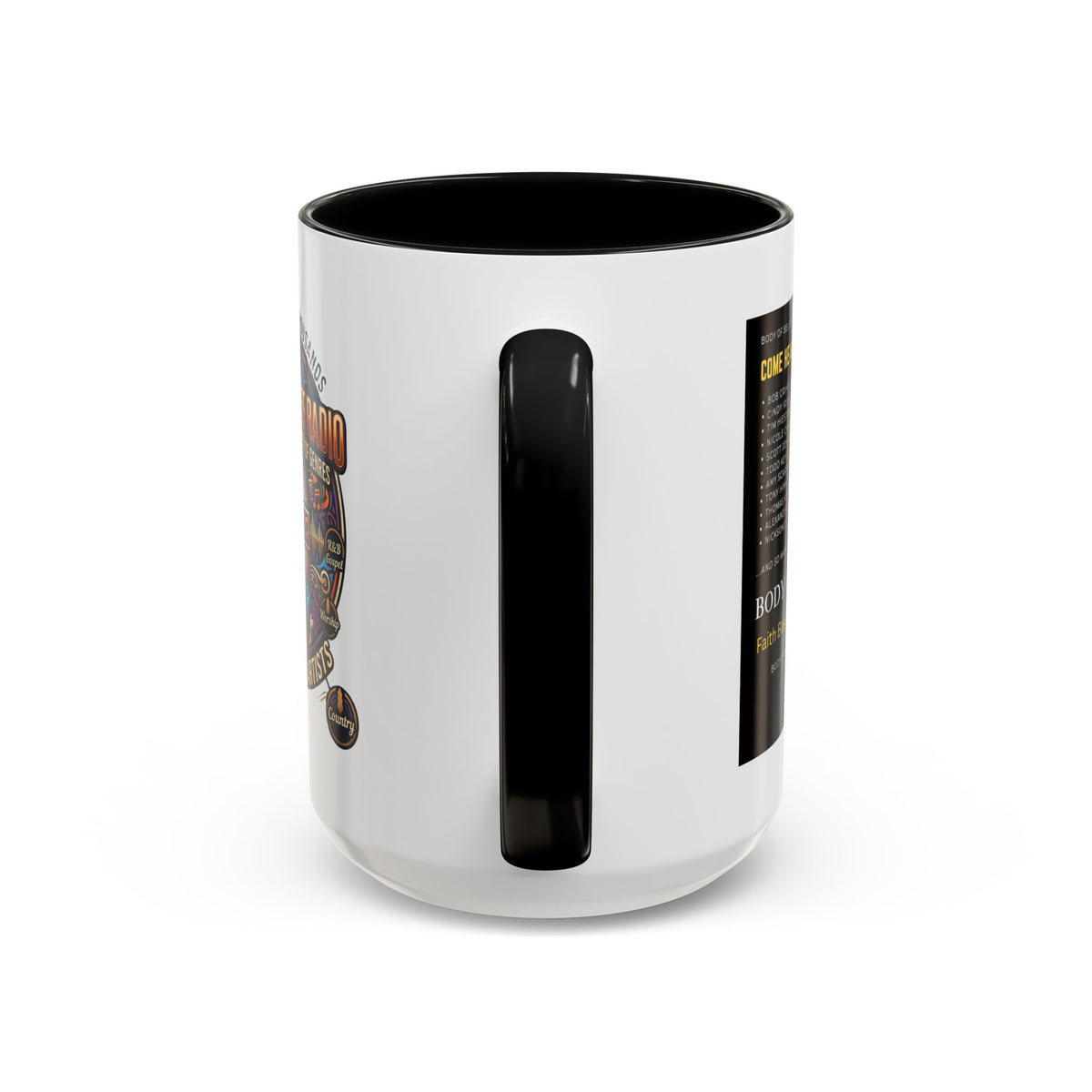 Accent Coffee Mug — "Body of Belief Radio" Gospel Music Ceramic Mug (11/15oz)