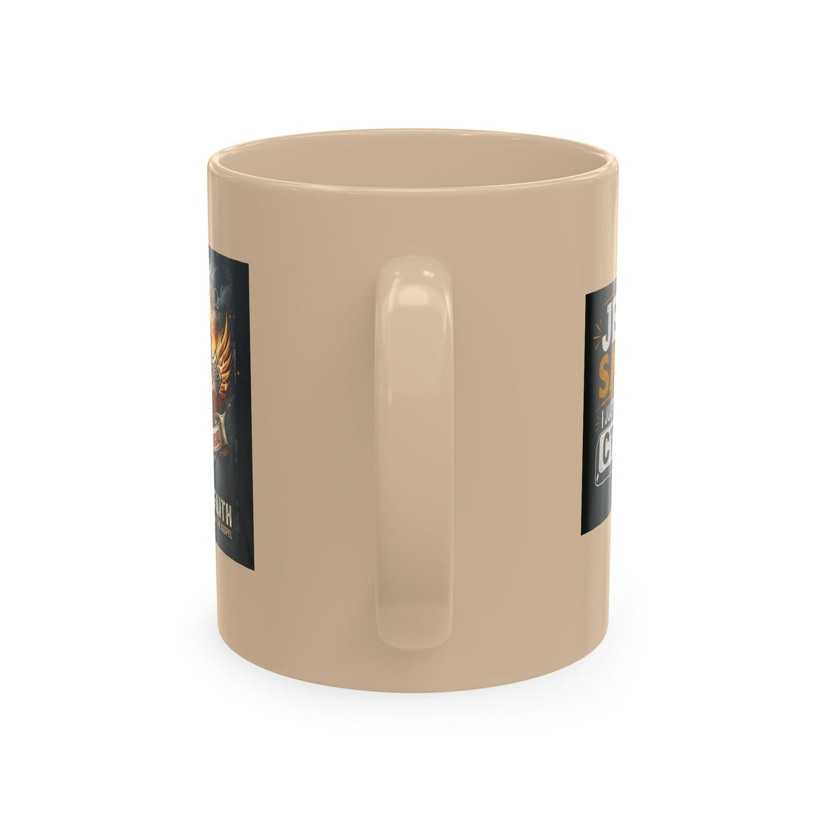 Jesus Saves Logo Ceramic Mug — Branded Coffee Cup