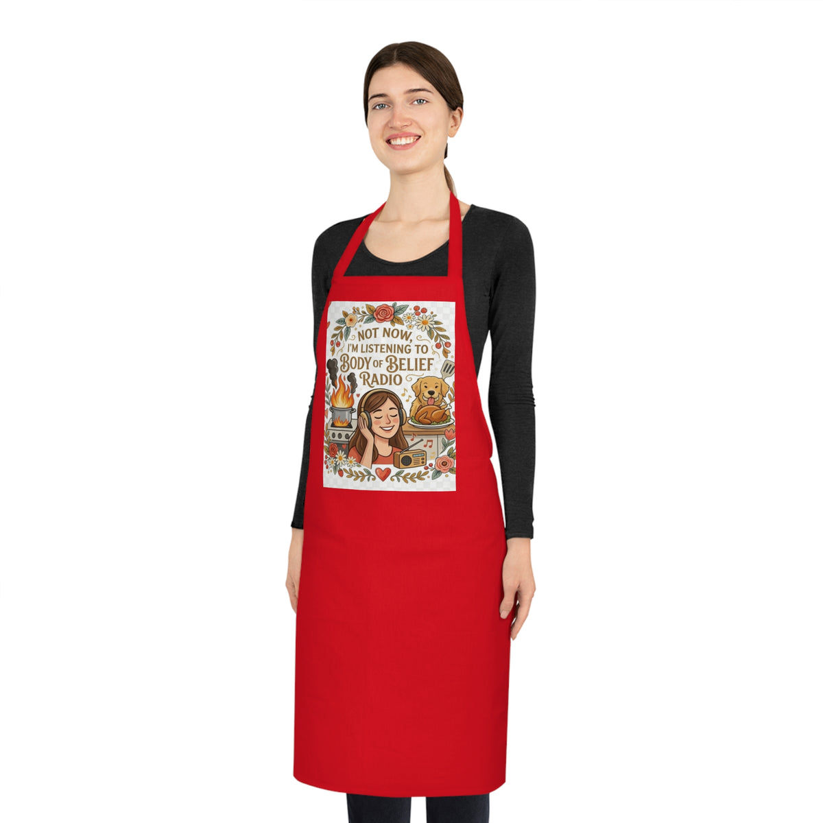 Listening to Body of Belief Radio Cotton Apron