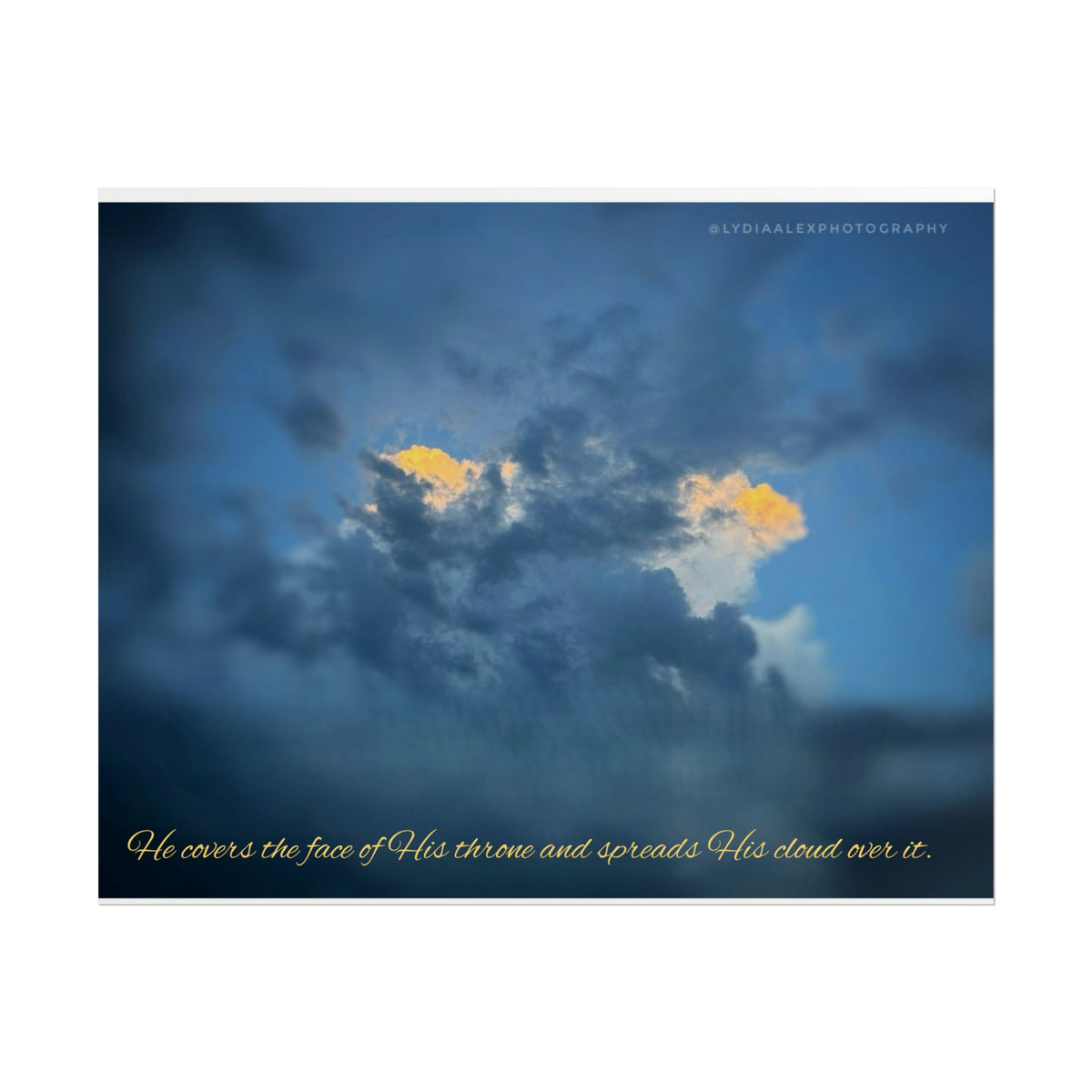 Rolled Poster — Lydia Alex Photography Sunlit Cloud with Scripture Text