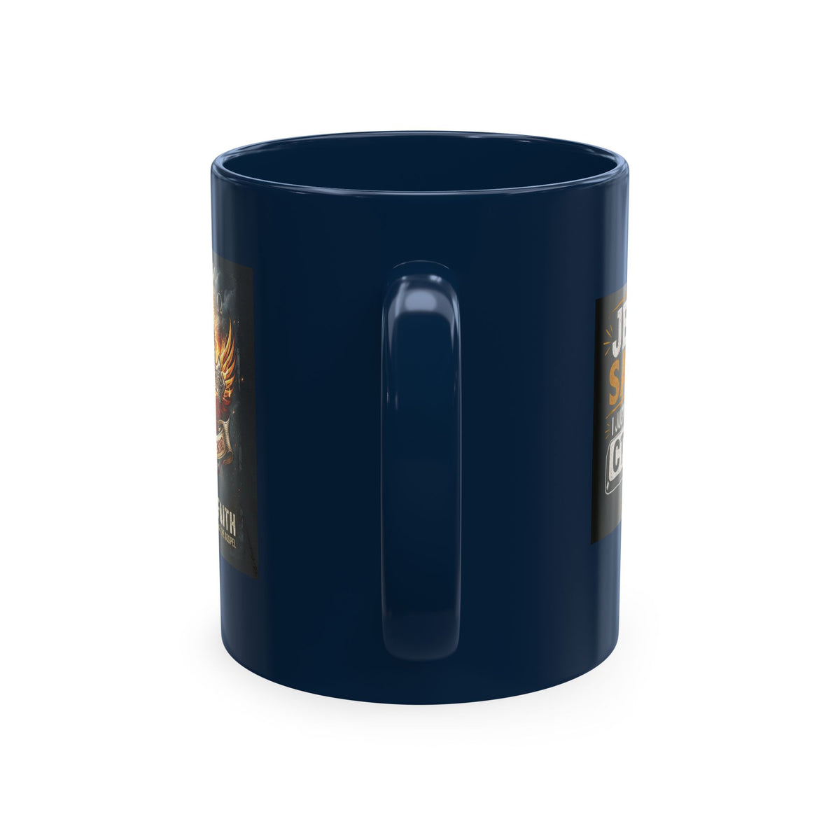 Jesus Saves Logo Ceramic Mug — Branded Coffee Cup