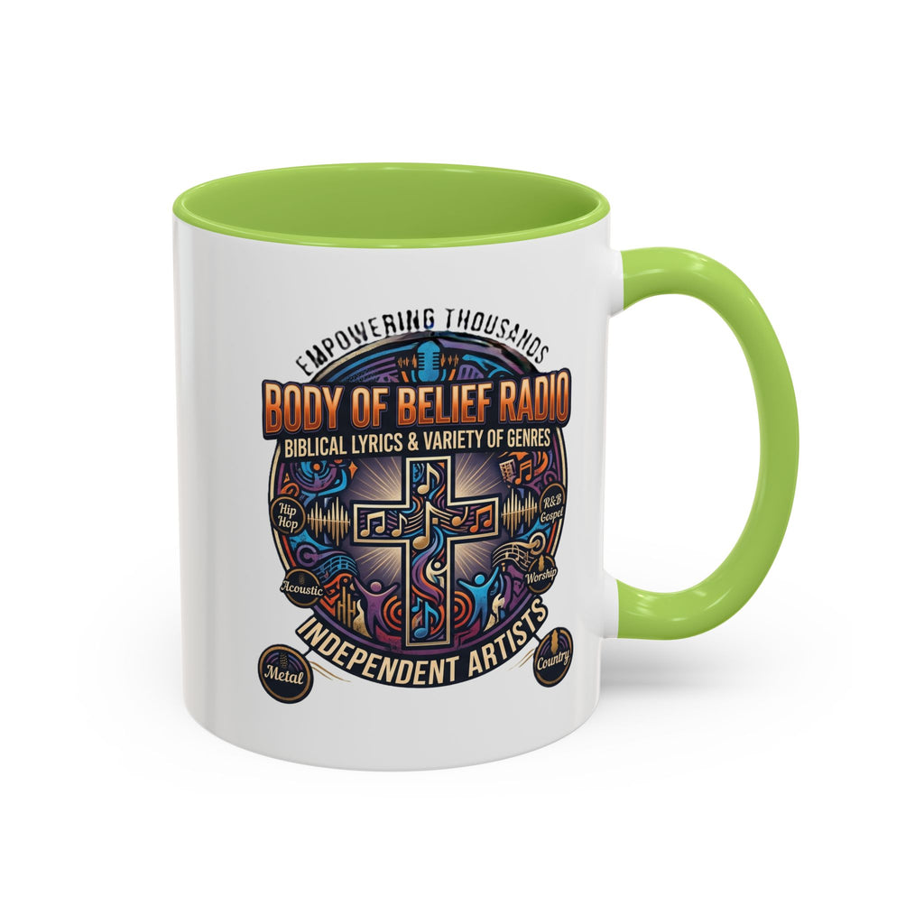 Accent Coffee Mug — "Body of Belief Radio" Gospel Music Ceramic Mug (11/15oz)