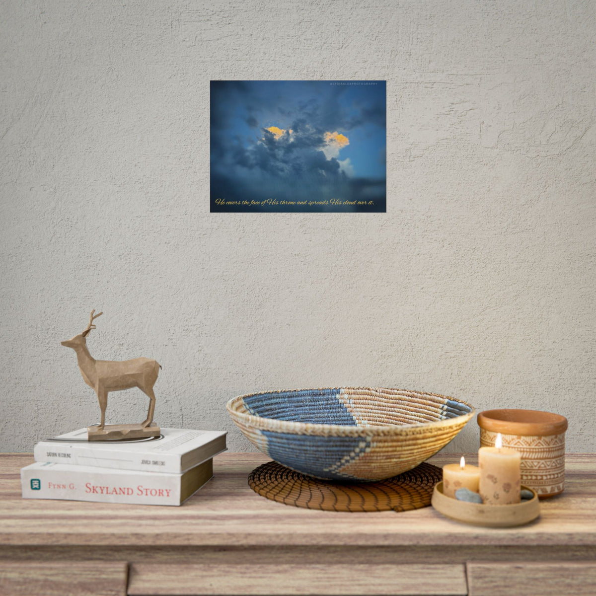 Rolled Poster — Lydia Alex Photography Sunlit Cloud with Scripture Text