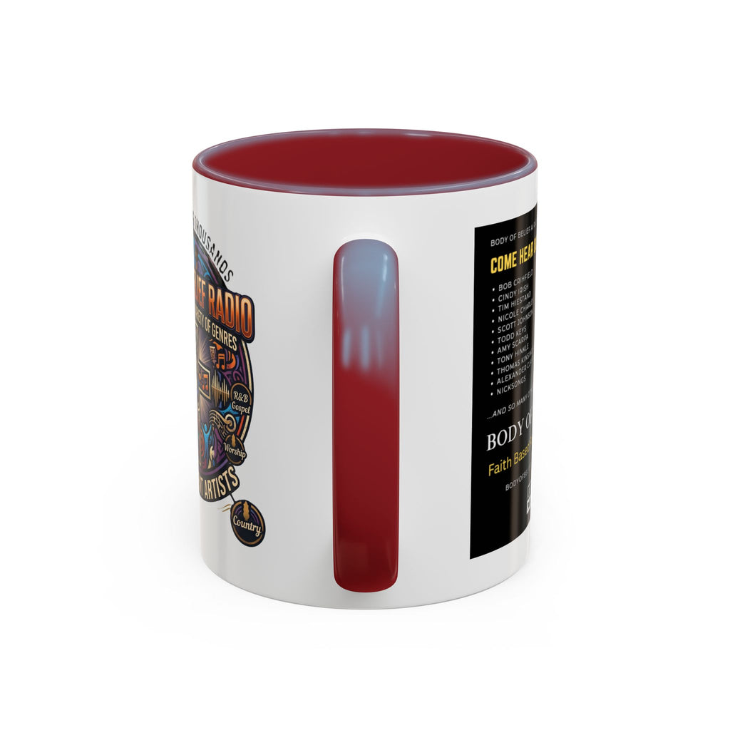 Accent Coffee Mug — "Body of Belief Radio" Gospel Music Ceramic Mug (11/15oz)
