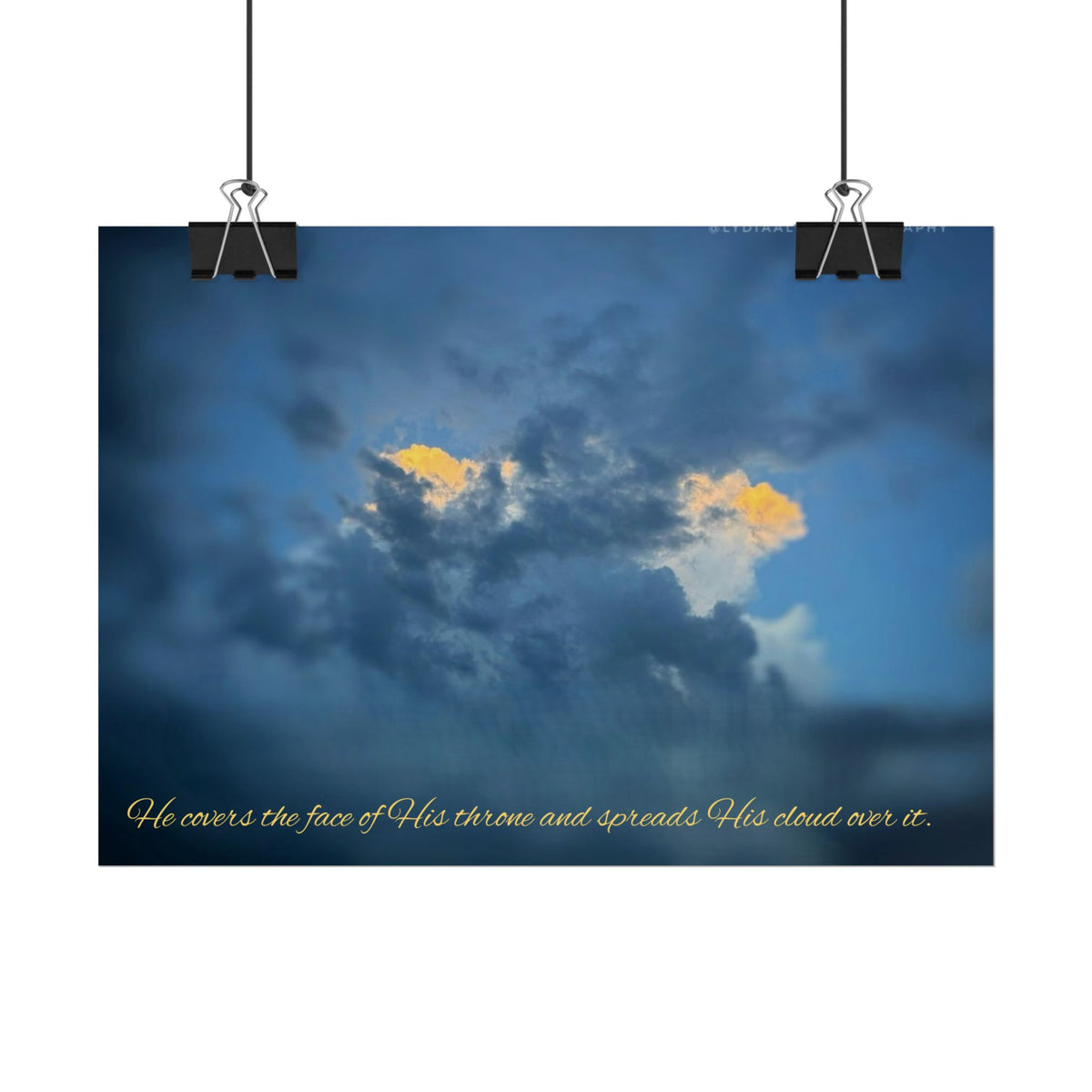 Rolled Poster — Lydia Alex Photography Sunlit Cloud with Scripture Text