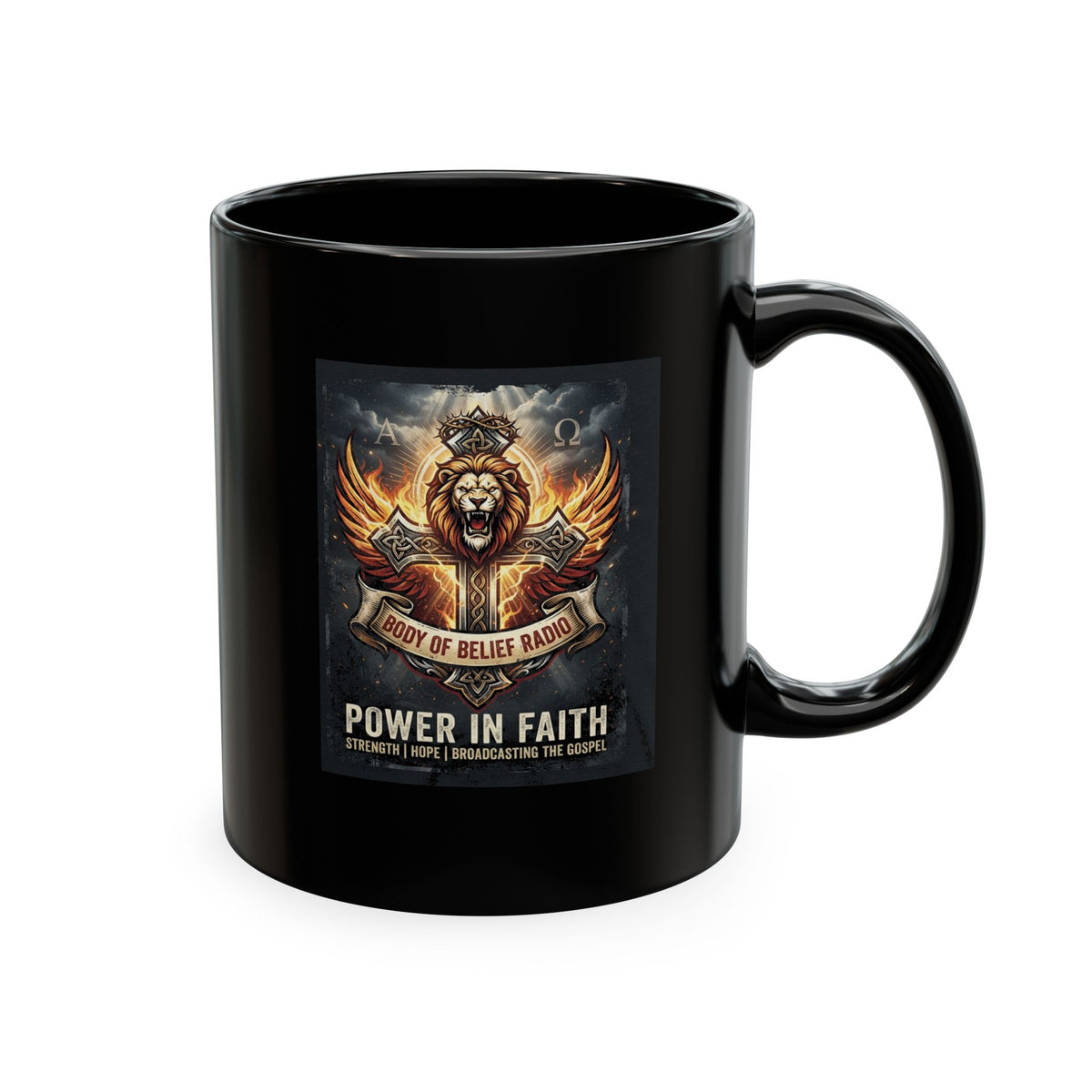 Jesus Saves Logo Ceramic Mug — Branded Coffee Cup