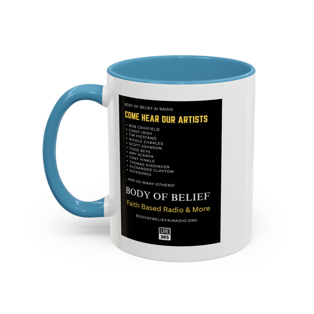 Accent Coffee Mug — "Body of Belief Radio" Gospel Music Ceramic Mug (11/15oz)