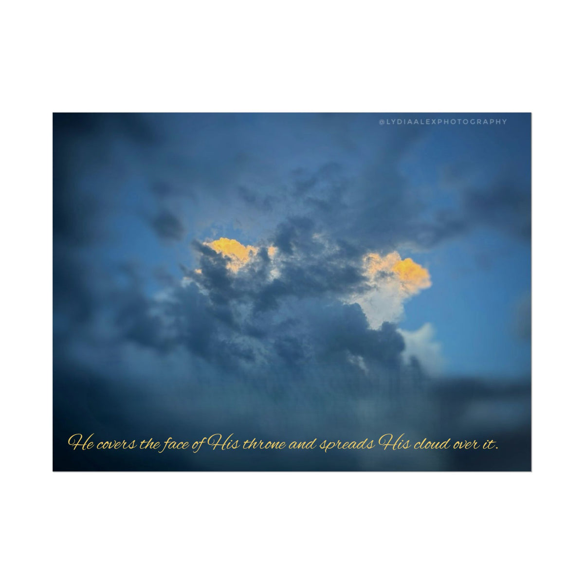 Rolled Poster — Lydia Alex Photography Sunlit Cloud with Scripture Text