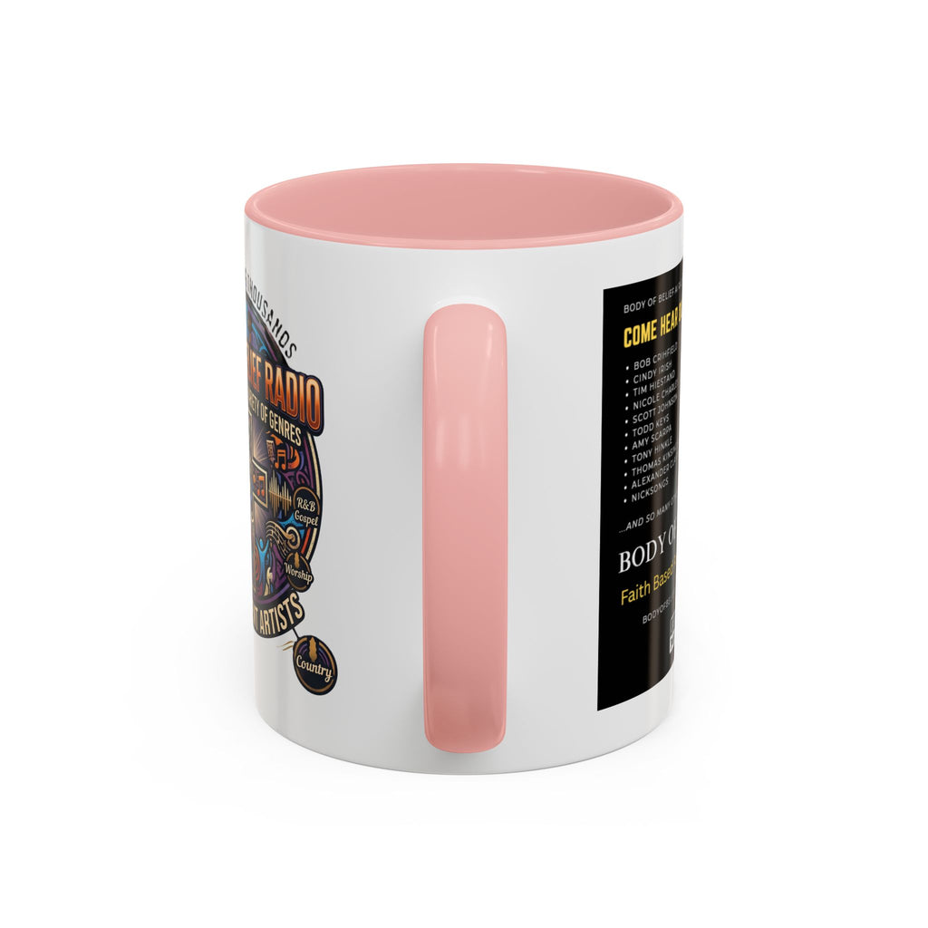 Accent Coffee Mug — "Body of Belief Radio" Gospel Music Ceramic Mug (11/15oz)