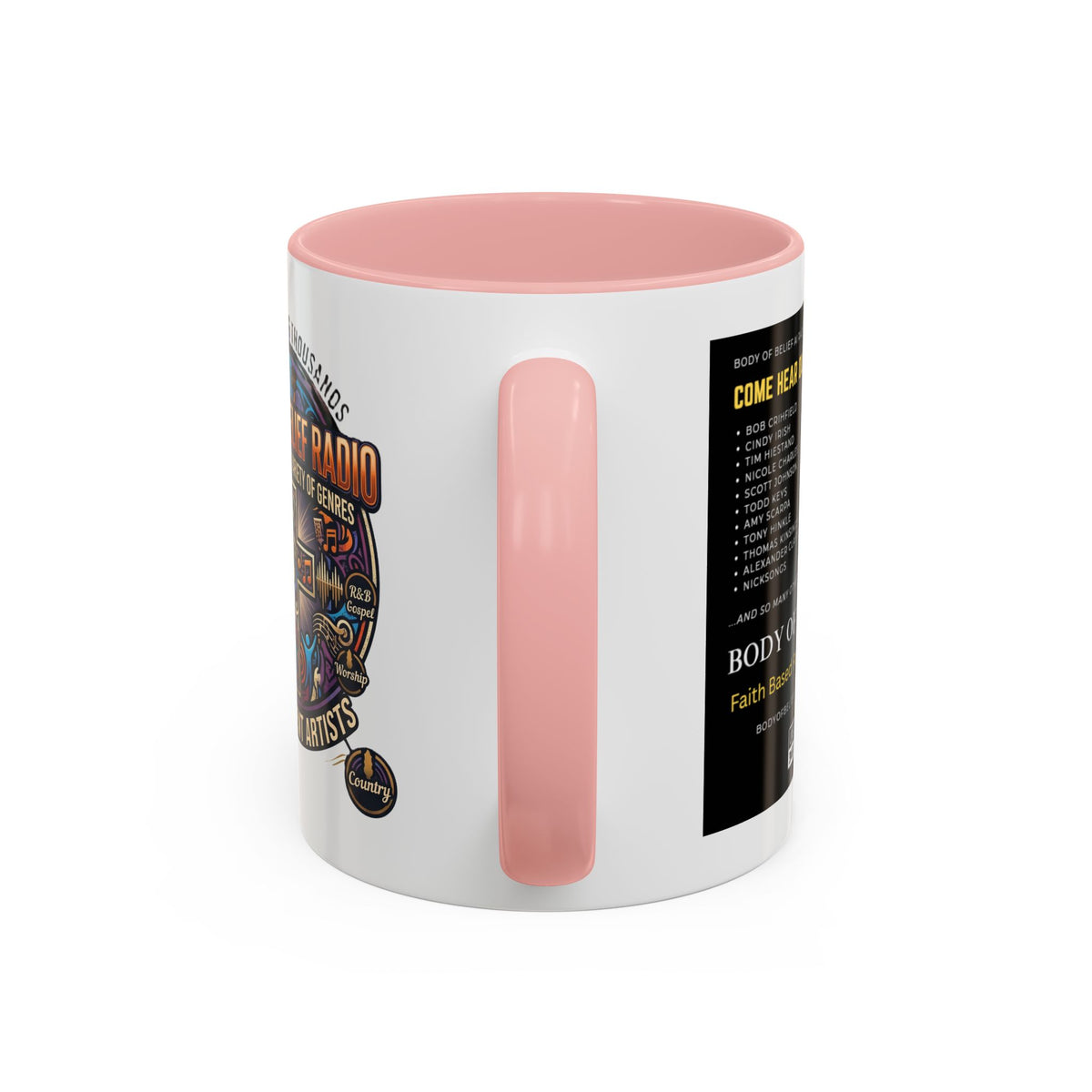 Accent Coffee Mug — "Body of Belief Radio" Gospel Music Ceramic Mug (11/15oz)