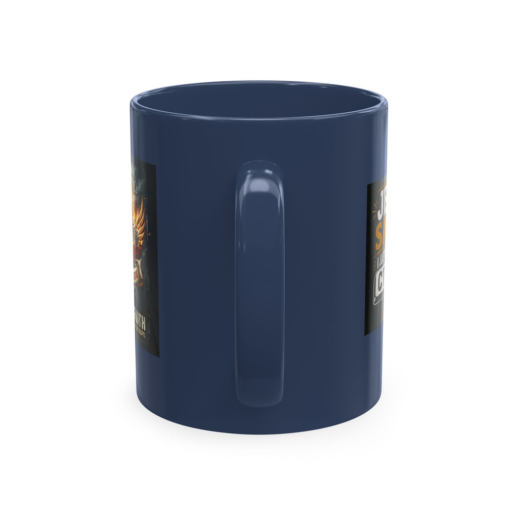 Jesus Saves Logo Ceramic Mug — Branded Coffee Cup