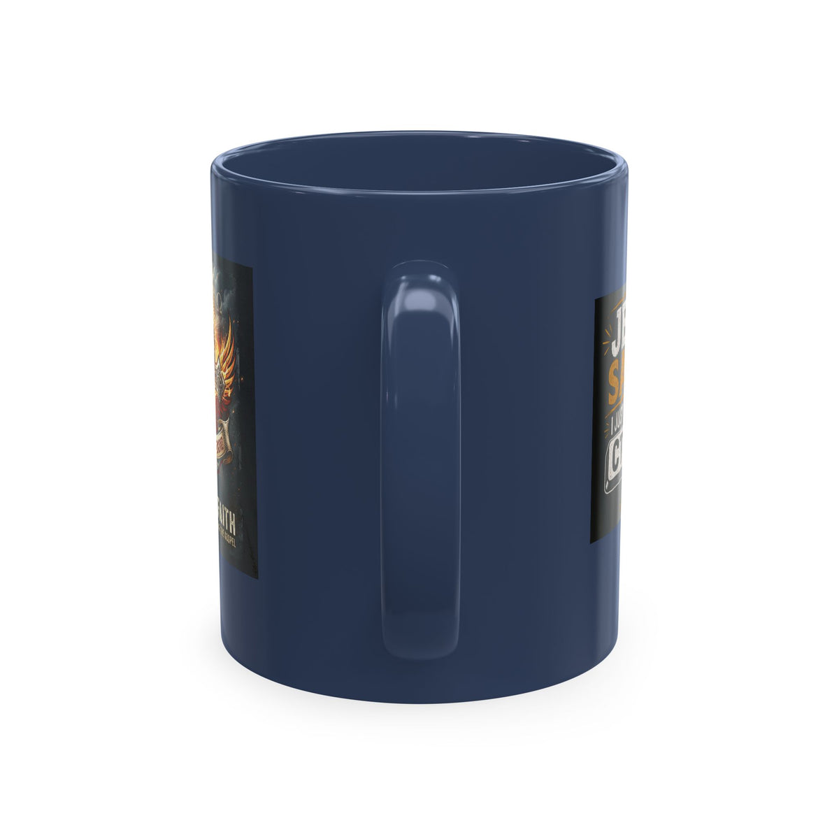Jesus Saves Logo Ceramic Mug — Branded Coffee Cup