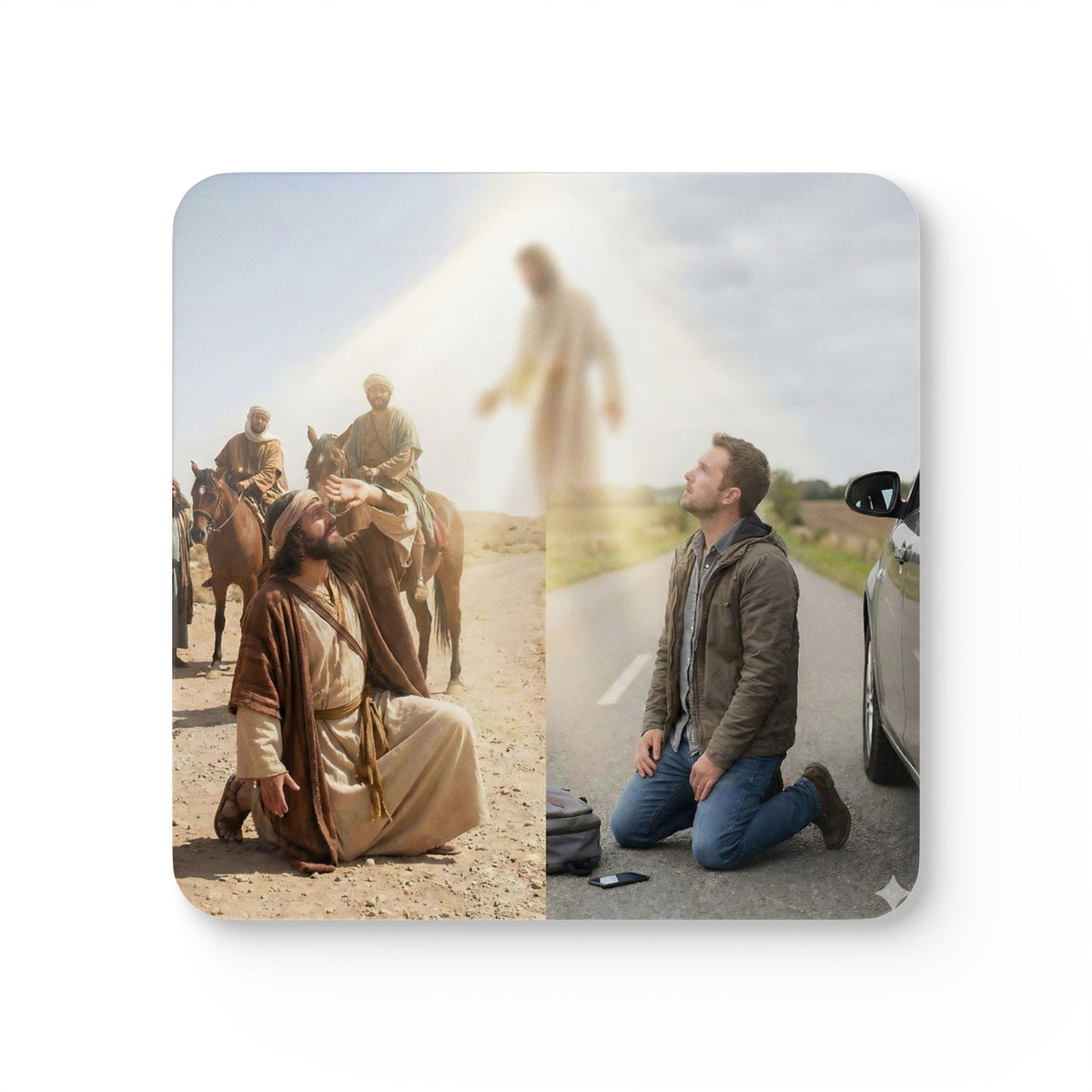 Road to Damascus Corkwood Coaster Set