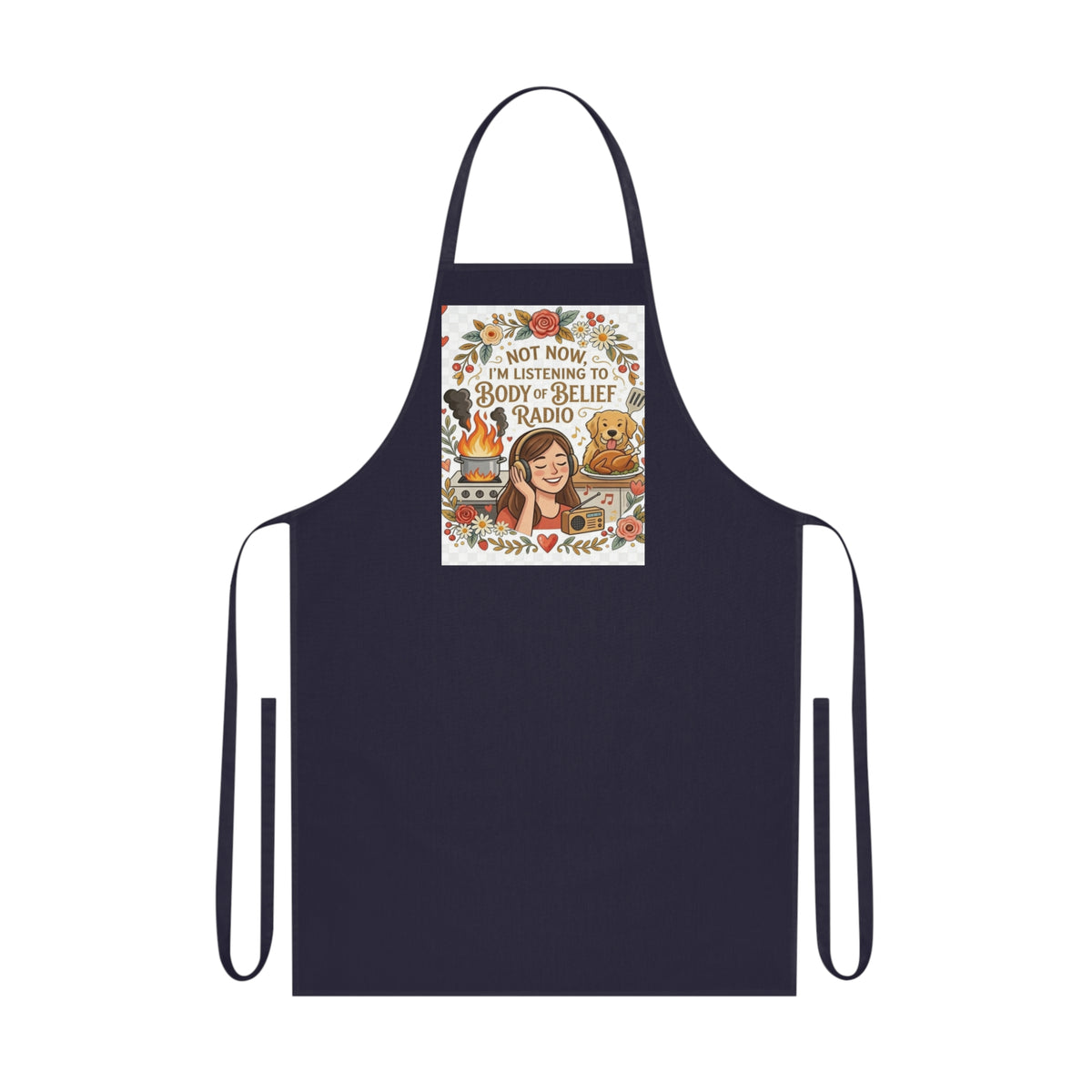 Listening to Body of Belief Radio Cotton Apron