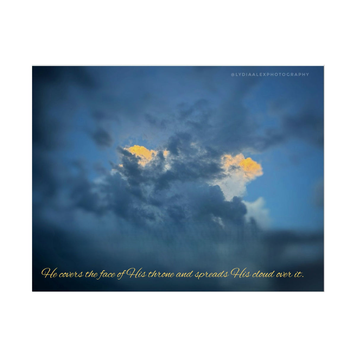 Rolled Poster — Lydia Alex Photography Sunlit Cloud with Scripture Text