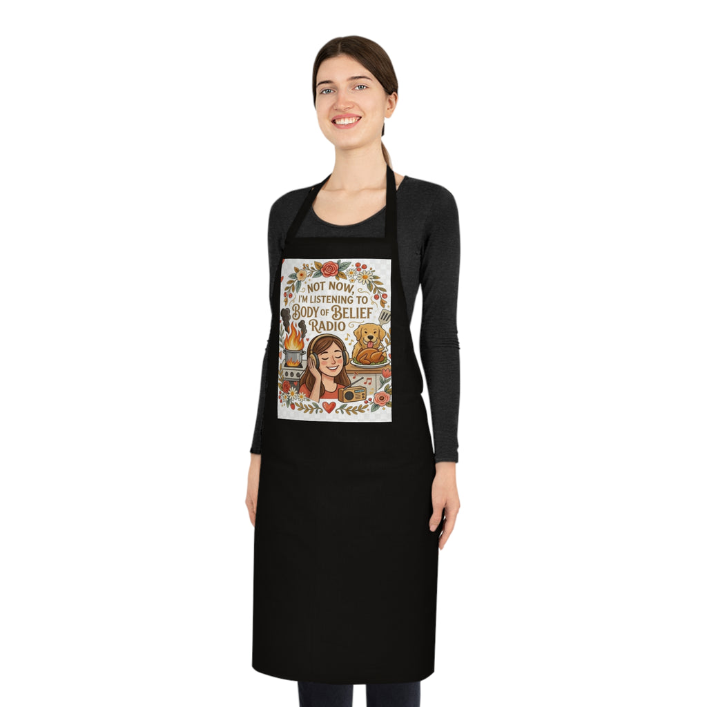 Listening to Body of Belief Radio Cotton Apron
