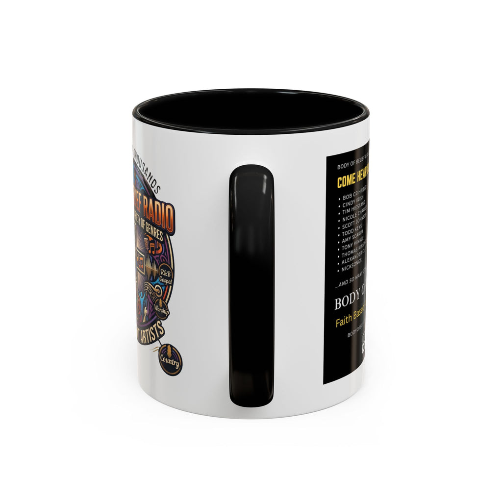 Accent Coffee Mug — "Body of Belief Radio" Gospel Music Ceramic Mug (11/15oz)
