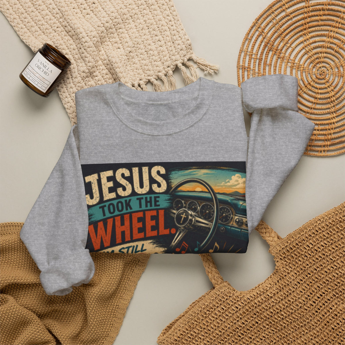 Jesus Take the Wheel Unisex Heavy Blend™ Crewneck Sweatshirt
