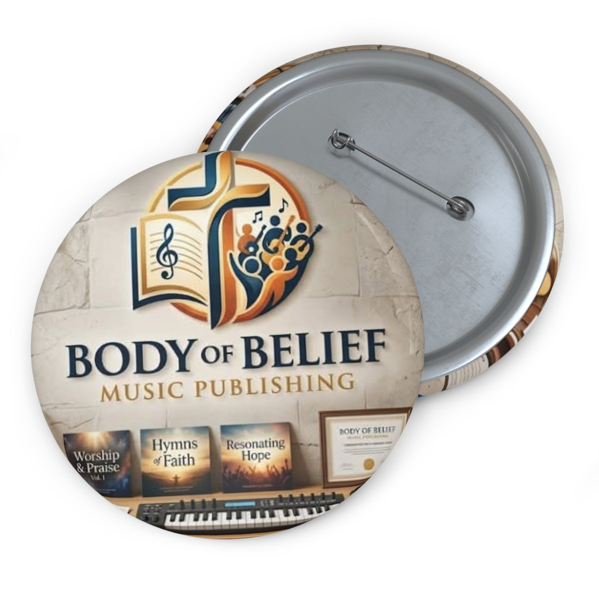 Body of Belief AI Radio Custom Pin Buttons