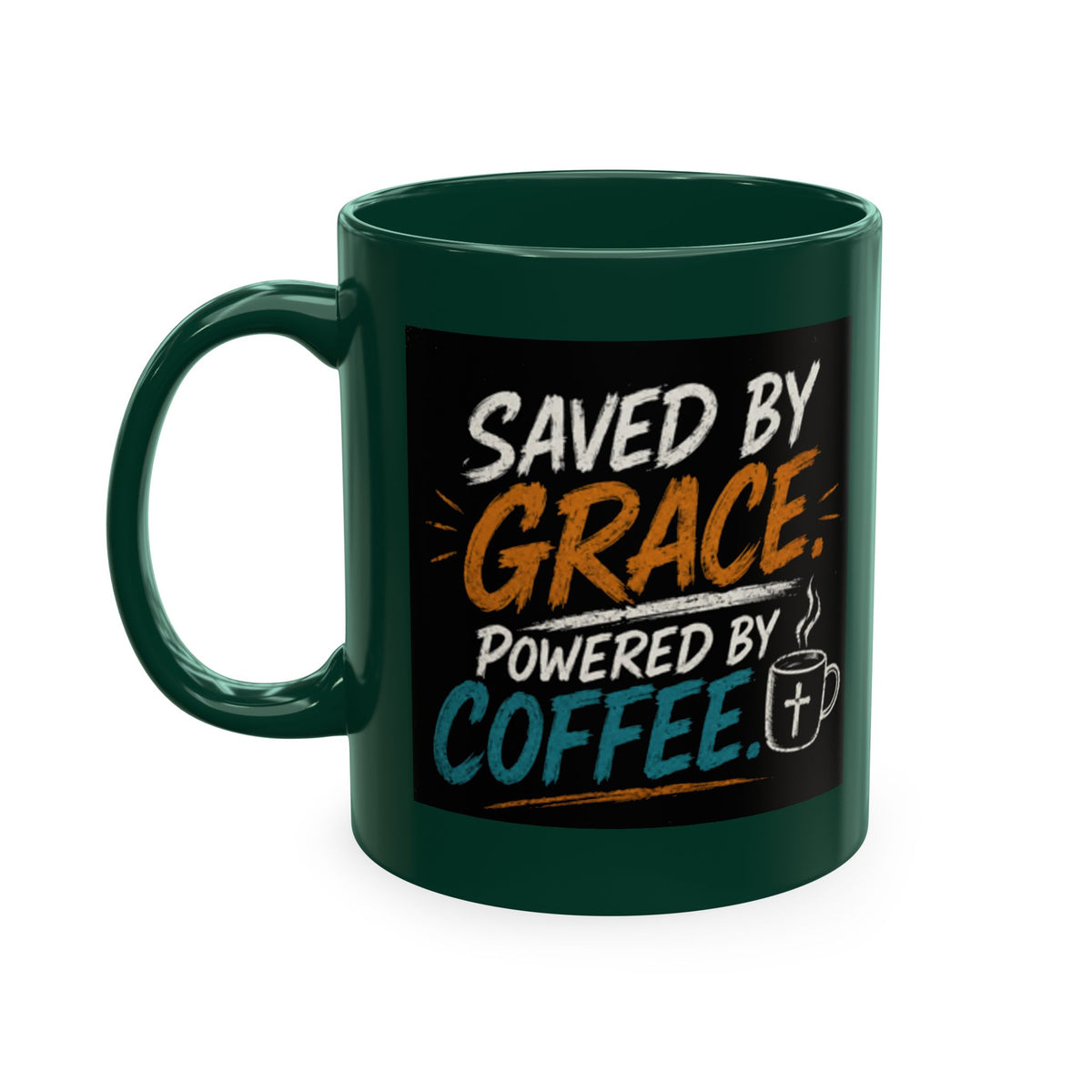 Powered By Coffee Traditional Ceramic Mug