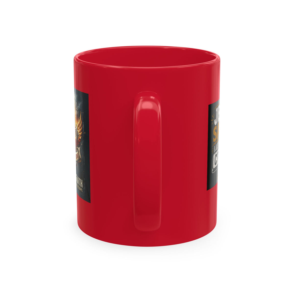 Jesus Saves Logo Ceramic Mug — Branded Coffee Cup