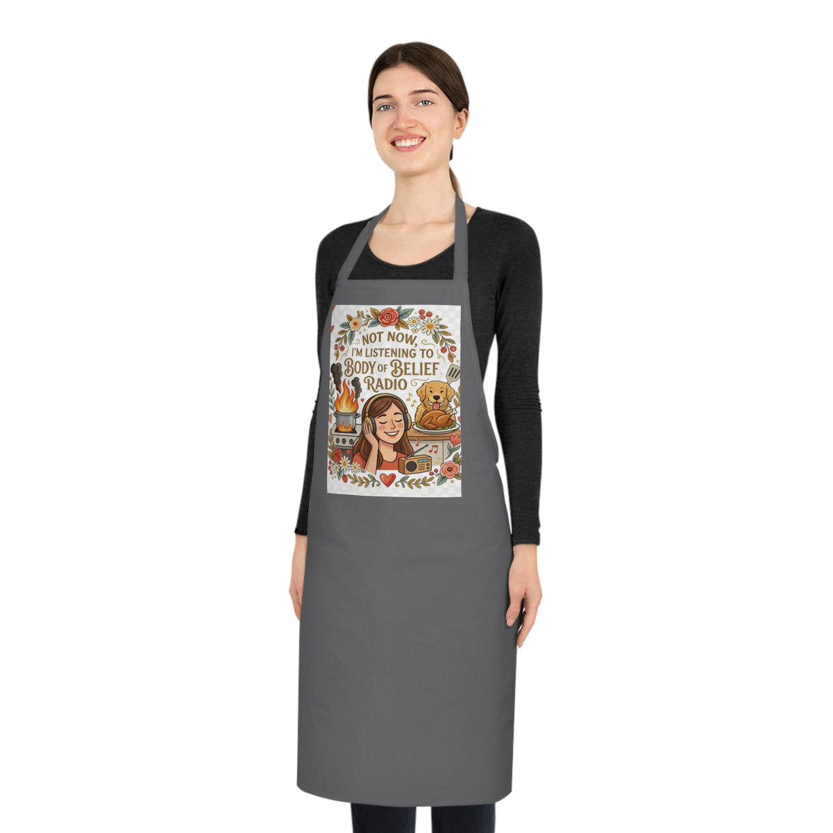Listening to Body of Belief Radio Cotton Apron