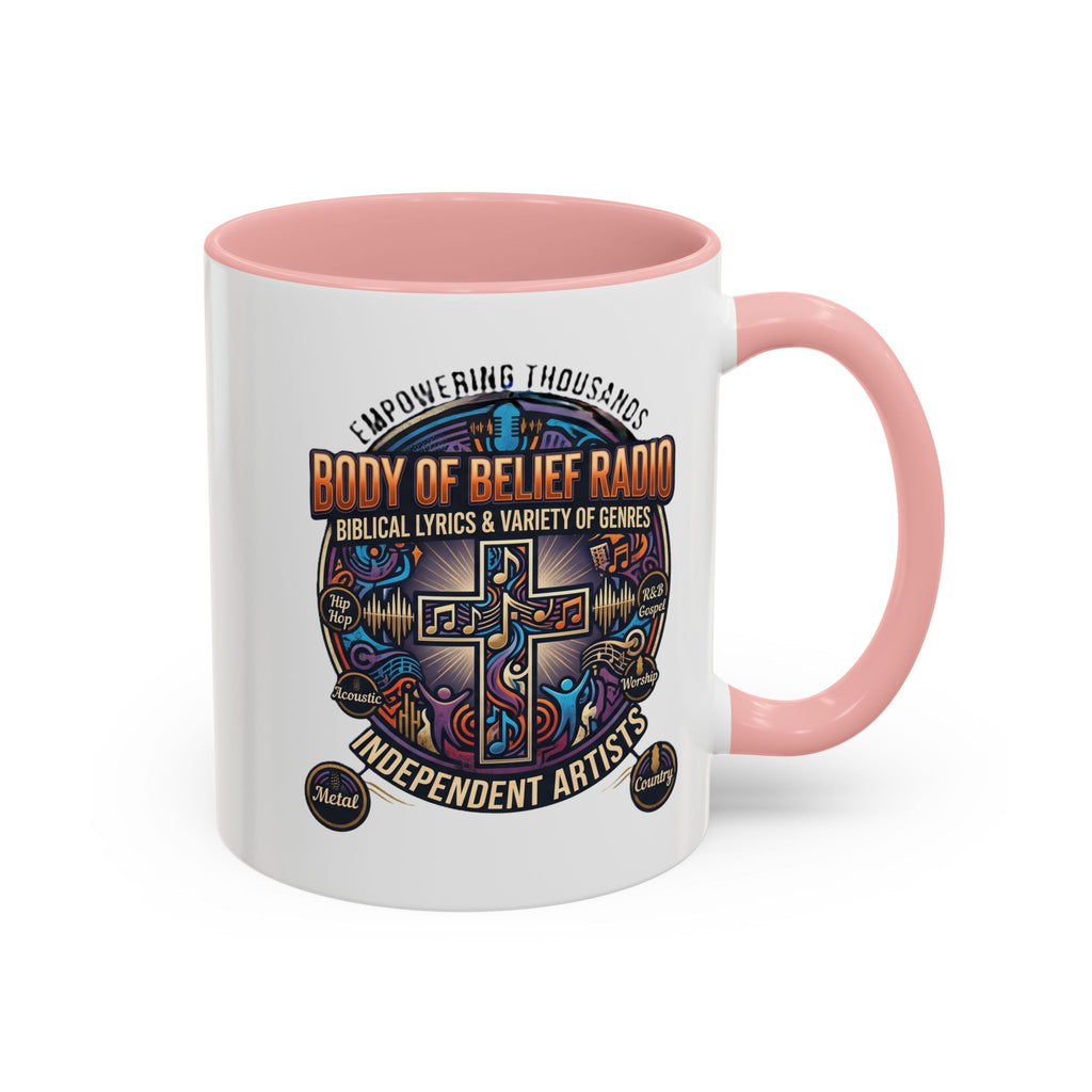 Accent Coffee Mug — "Body of Belief Radio" Gospel Music Ceramic Mug (11/15oz)
