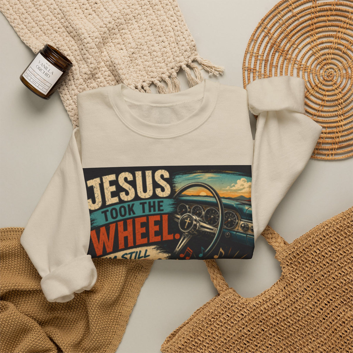 Jesus Take the Wheel Unisex Heavy Blend™ Crewneck Sweatshirt