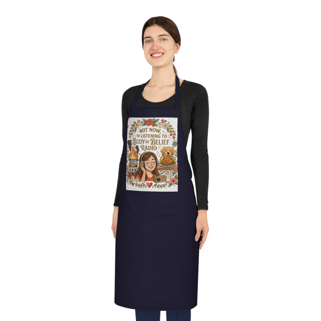 Listening to Body of Belief Radio Cotton Apron
