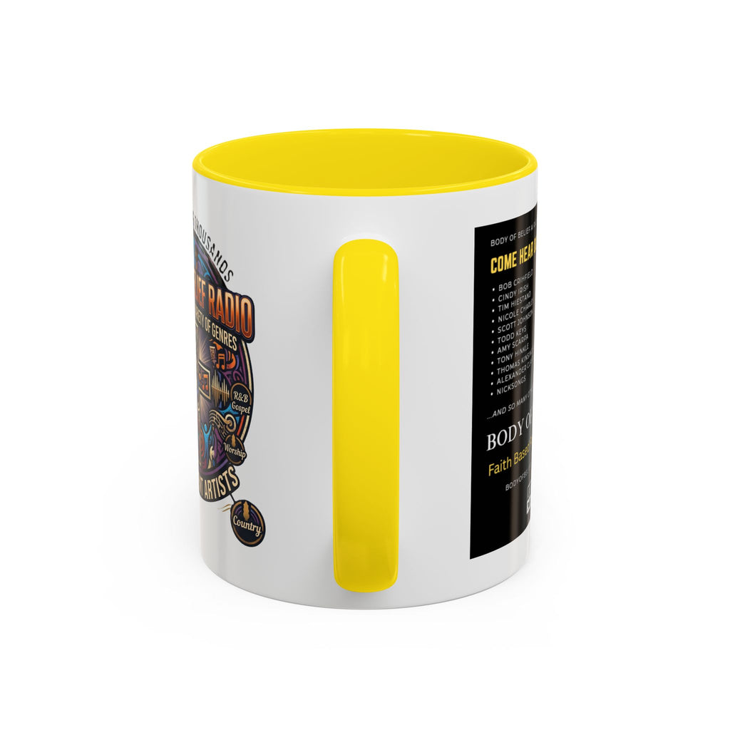 Accent Coffee Mug — "Body of Belief Radio" Gospel Music Ceramic Mug (11/15oz)