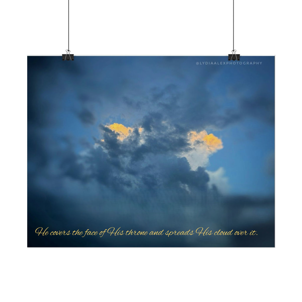 Rolled Poster — Lydia Alex Photography Sunlit Cloud with Scripture Text