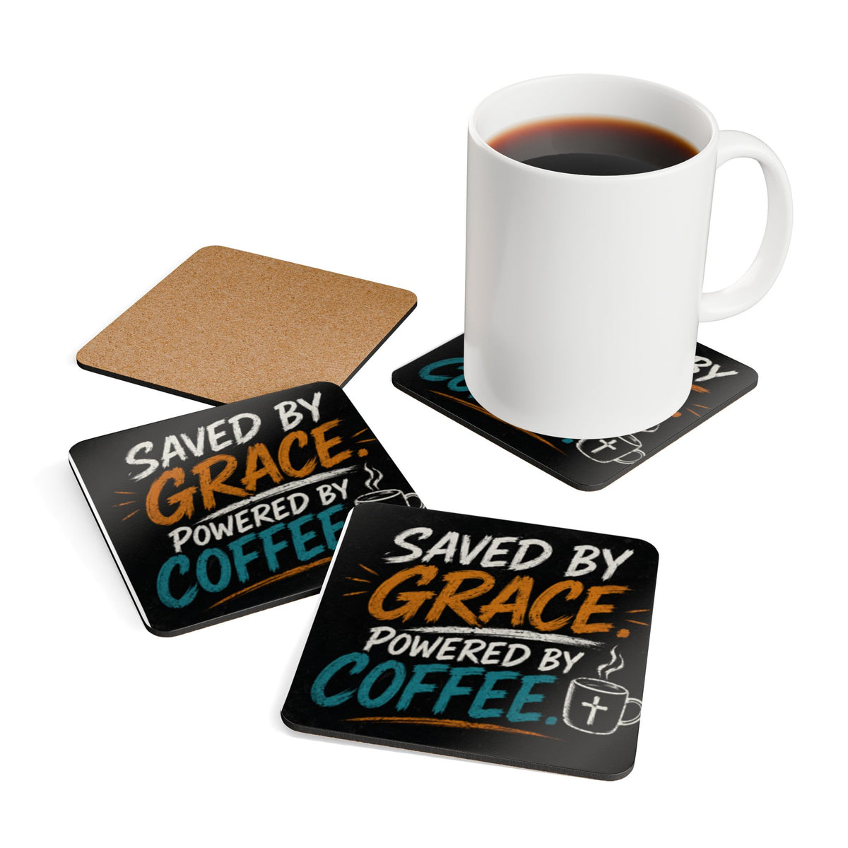 Saved By Grace Corkwood Coaster Set