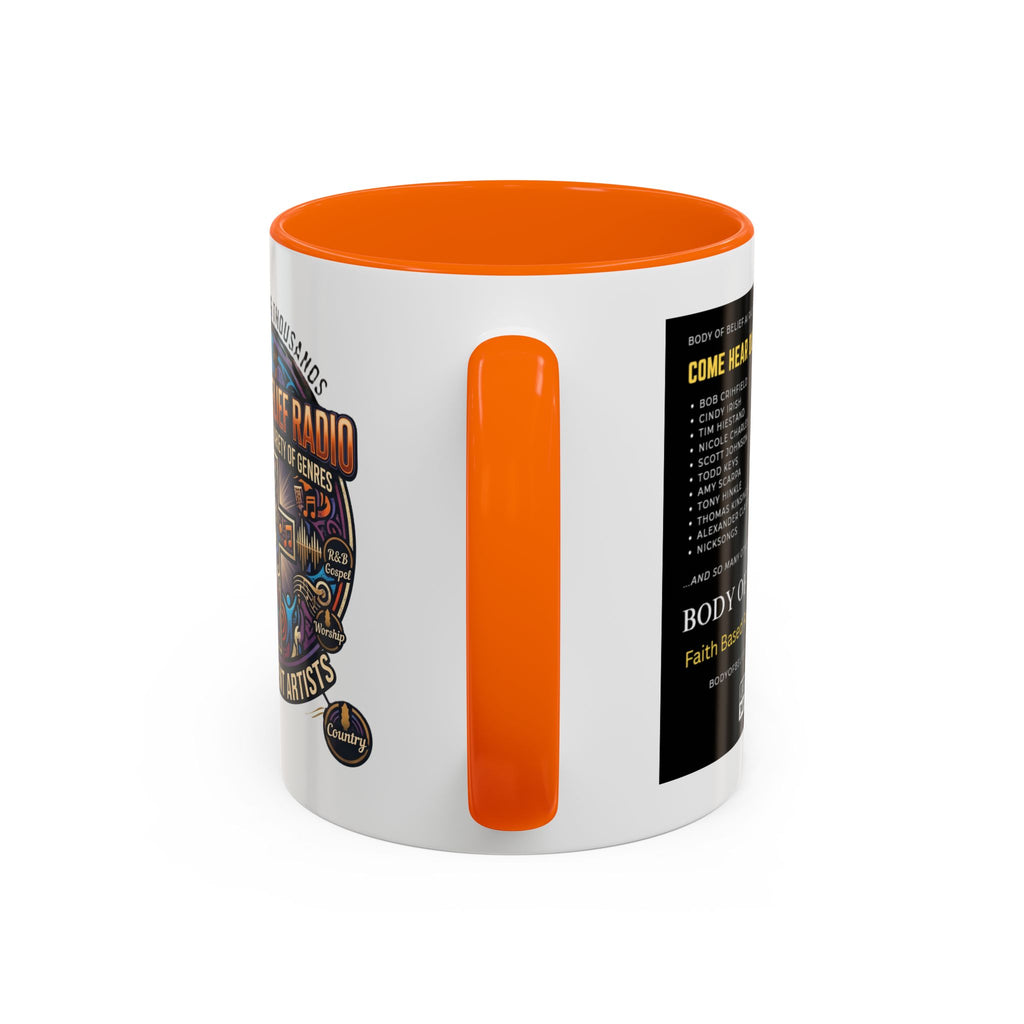 Accent Coffee Mug — "Body of Belief Radio" Gospel Music Ceramic Mug (11/15oz)