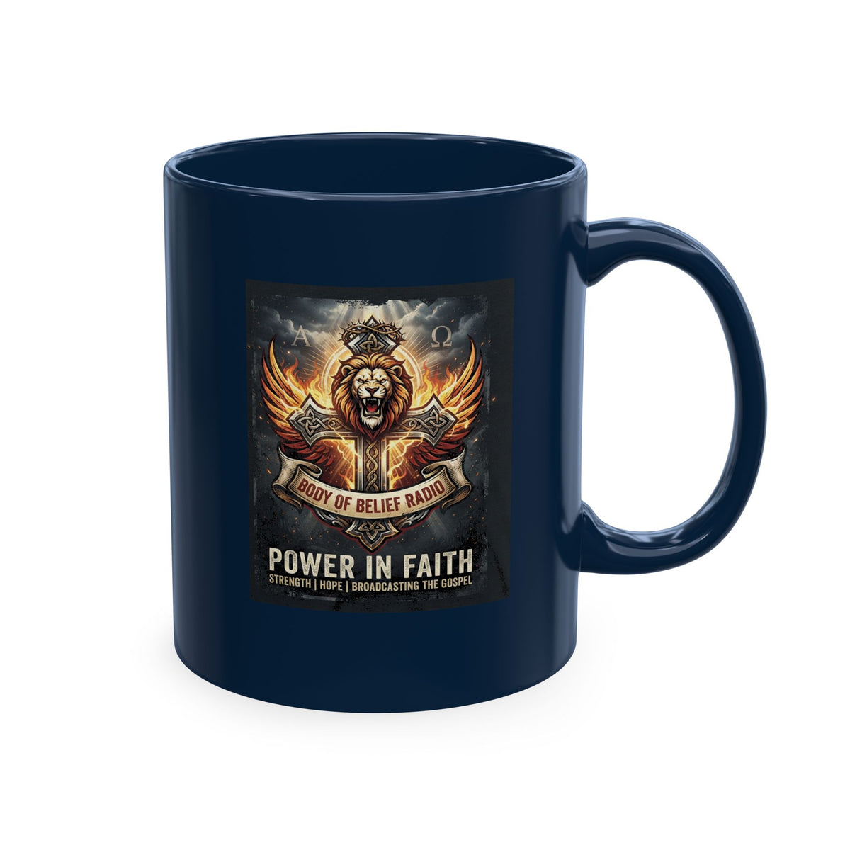 Jesus Saves Logo Ceramic Mug — Branded Coffee Cup